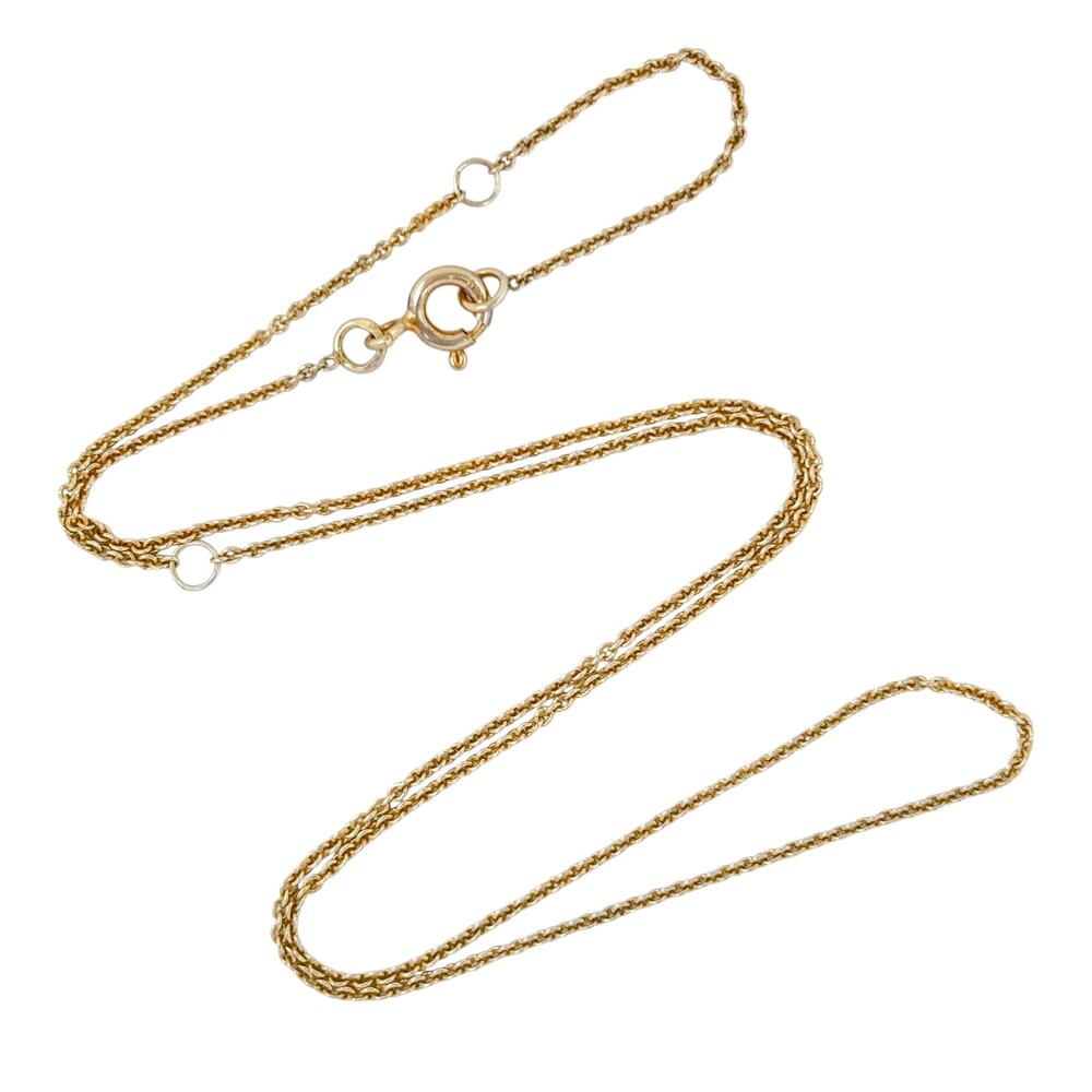 Estate Gold-Tone Sterling Silver 925 1.0mm Cable Chain Necklace 14"-16"-18"